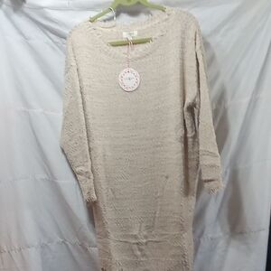 Umgee Cream Knit Sweater Dress